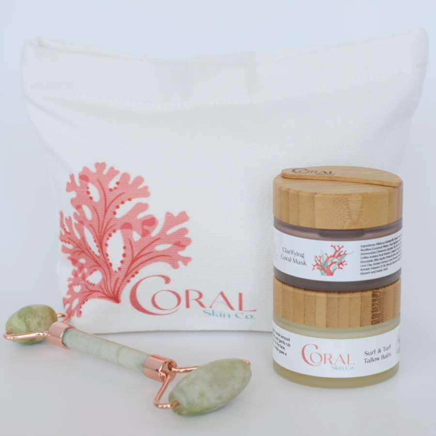 Coral Skin Co. eco cosmetic pouch for your skincare products.